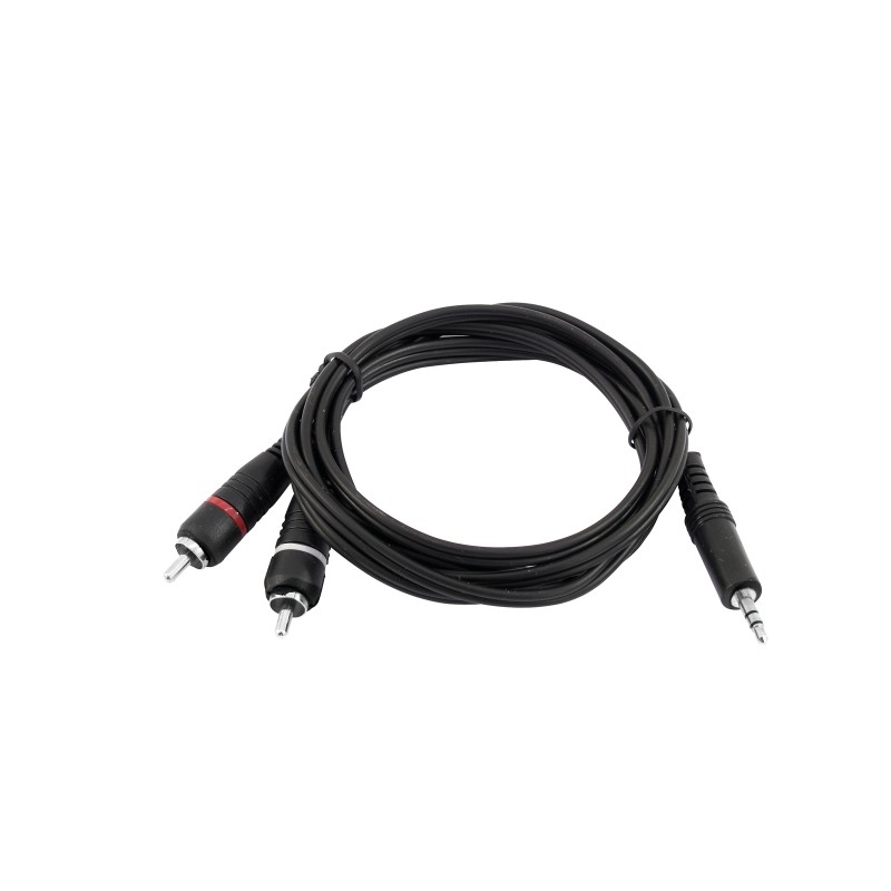 OMNITRONIC Adaptercable 3.5 Jack/2xRCA 1.5m bk - 2