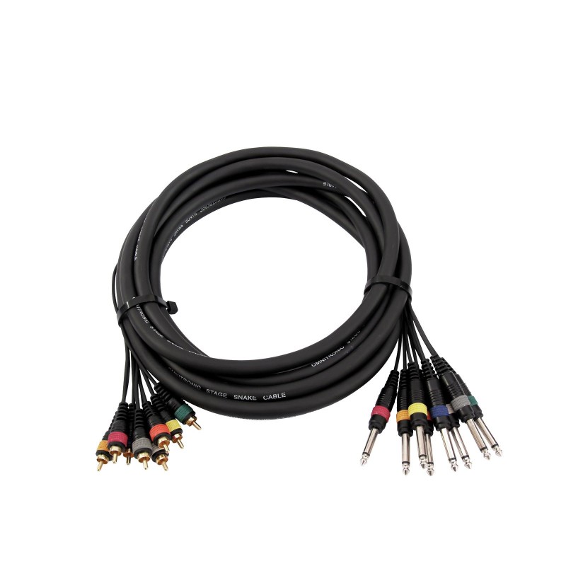 OMNITRONIC Snake cable 8xRCA/8xJack mono 15m - 1