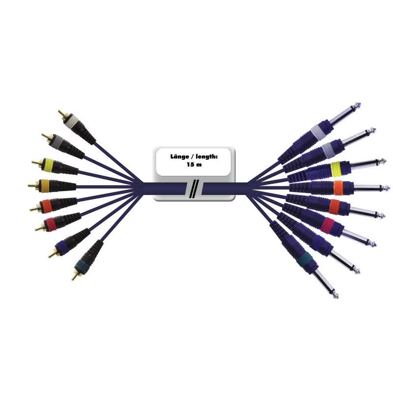 OMNITRONIC Snake cable 8xRCA/8xJack mono 15m - 4