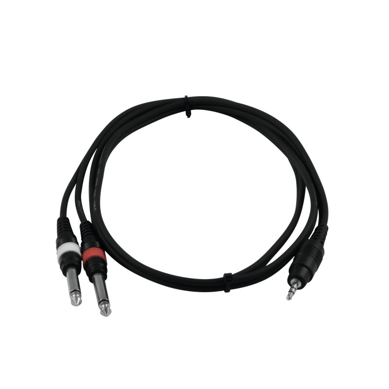 OMNITRONIC Adaptercable 3.5 Jack/2xJack 1.5m bk - 2