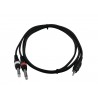 OMNITRONIC Adaptercable 3.5 Jack/2xJack 1.5m bk - 2