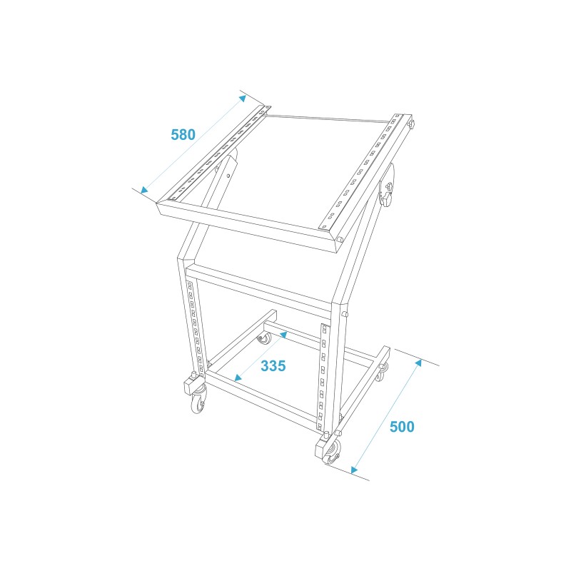 OMNITRONIC Rack Stand 12U/10U adjustable on Wheels - 5