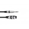 OMNITRONIC Adaptercable XLR(F)/Jack stereo 0.9m bk - 1