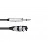 OMNITRONIC Adaptercable XLR(F)/Jack stereo 2m bk - 1