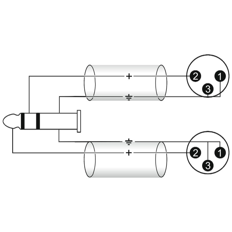 OMNITRONIC Adaptercable 3.5 Jack/2xXLR(M) 3m bk - 4