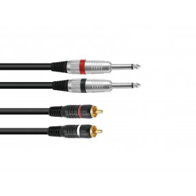OMNITRONIC Adaptercable 2xJack/2xRCA 6m bk - 1