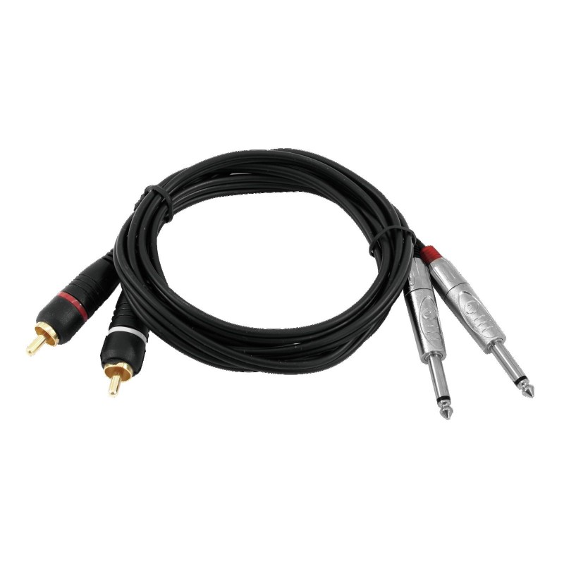 OMNITRONIC Adaptercable 2xJack/2xRCA 6m bk - 2
