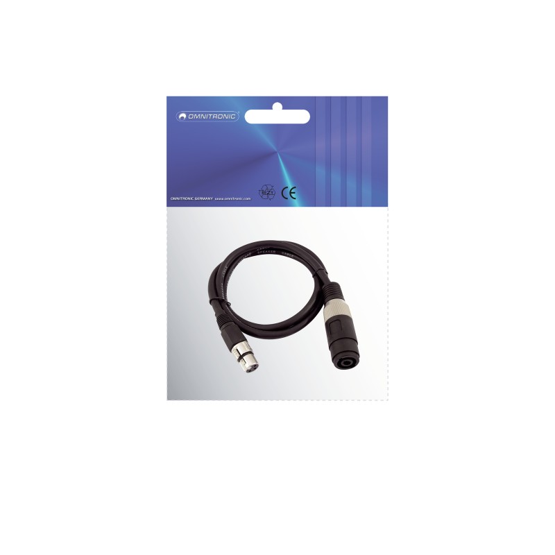 OMNITRONIC Adaptercable Speaker(F)/XLR(F) 1m bk - 3