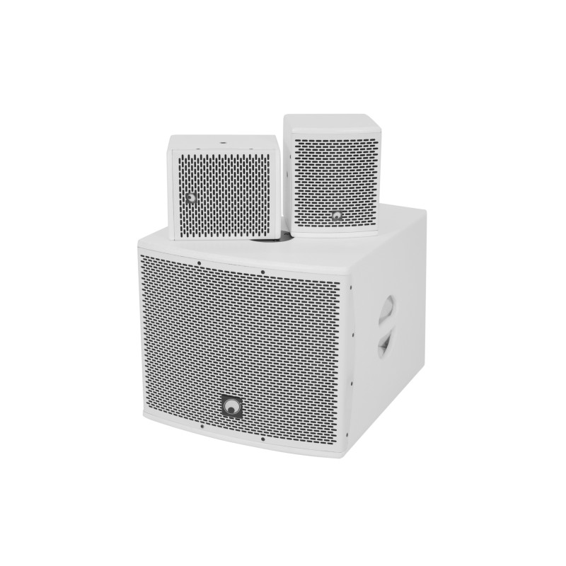 OMNITRONIC Set MOLLY-12A Subwoofer active + 2x MOLLY-6 Top 8 Ohm, white - 2