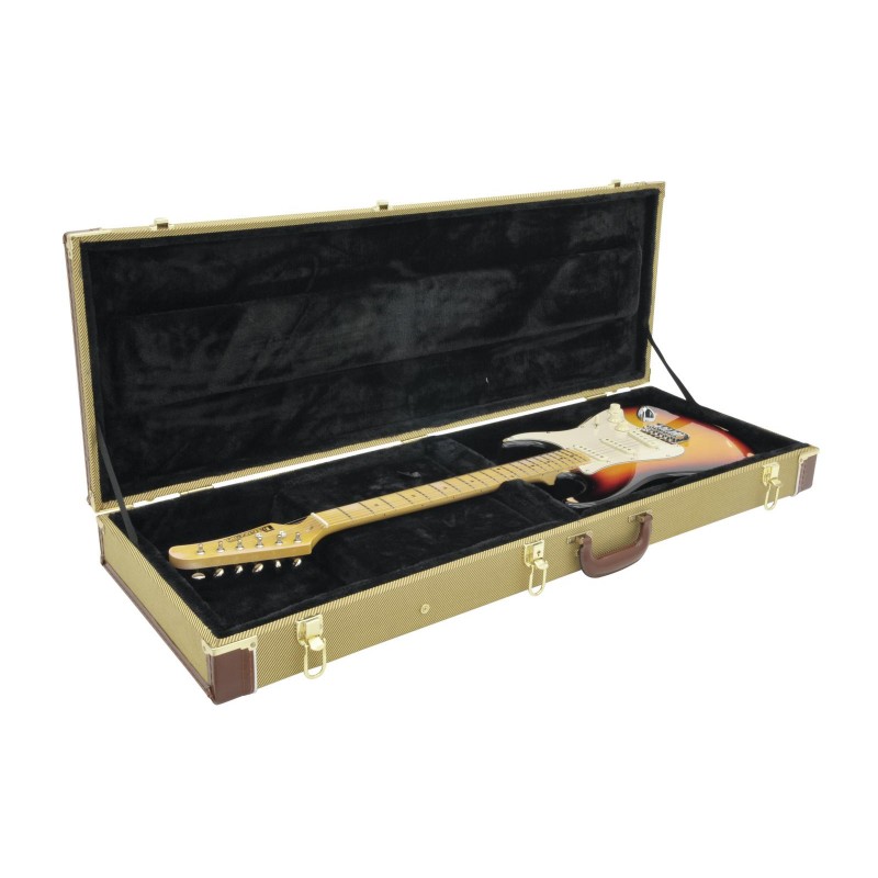 DIMAVERY Wooden Case for E-Guitars, tweed - 3