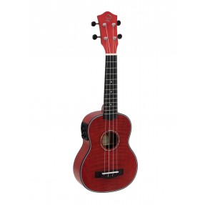 DIMAVERY UK-100 Soprano ukulele, flamed red - 1