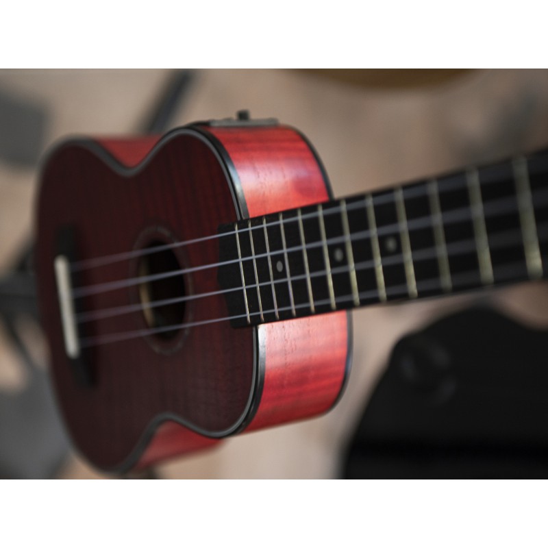 DIMAVERY UK-100 Soprano ukulele, flamed red - 5