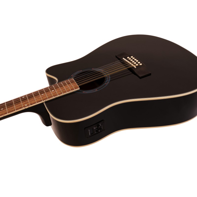 DIMAVERY DR-612 Western guitar 12-string, black - 4