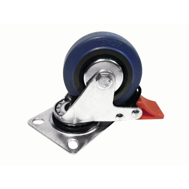 ROADINGER Swivel Castor 75mm blue with brake - 1