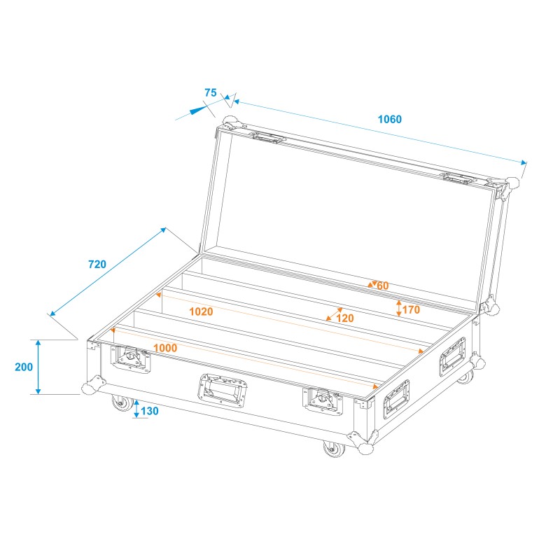 ROADINGER Flightcase 4x LED IP T-PIX 8 QCL/T-PIX 12 HCL with wheels - 5