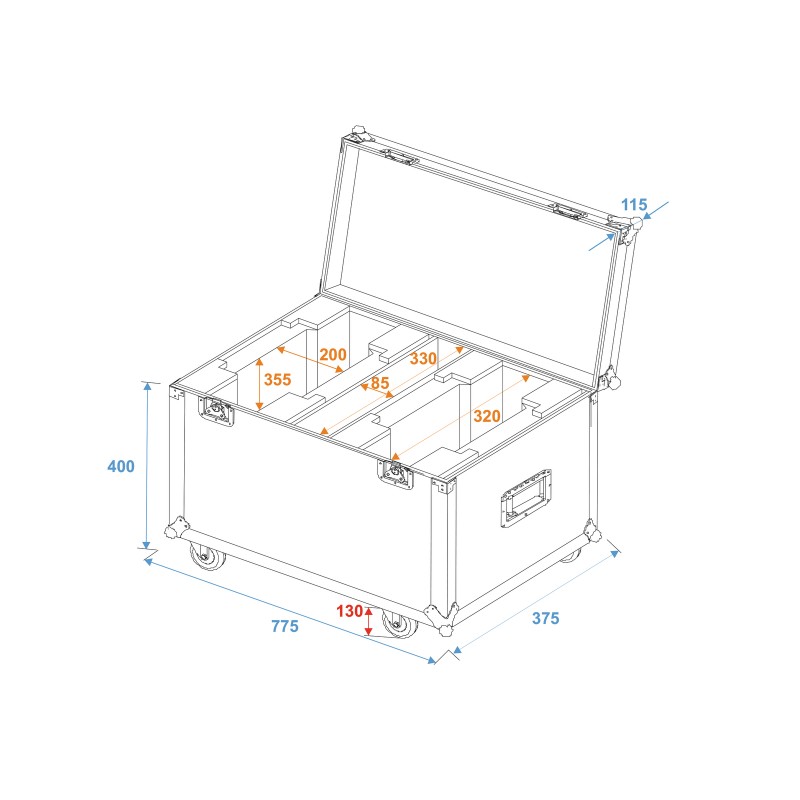ROADINGER Flightcase 2x DMH-75.i/DMH-80/TMH XB-130 - 4