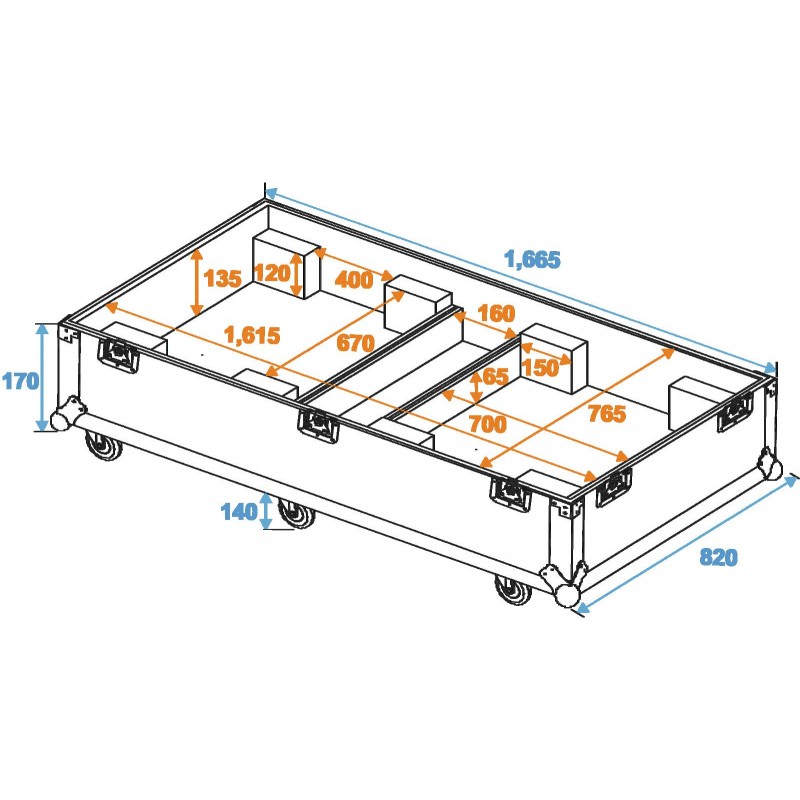 ROADINGER Flightcase 2x CLA-115 - 2