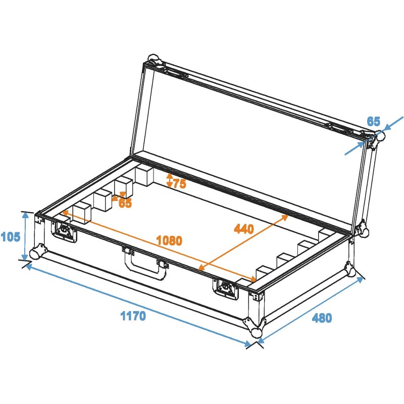 ROADINGER Flightcase EC-B252 4x LED BAR-252 RGB - 2