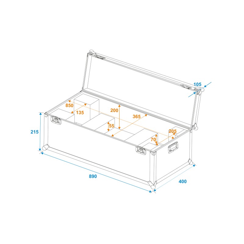 ROADINGER Flightcase 1x LED SL-400 - 5
