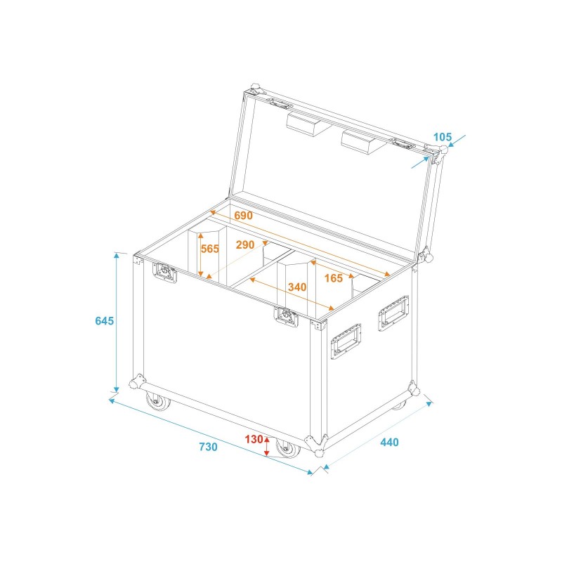 ROADINGER Flightcase 2x PFE-100/120 - 5