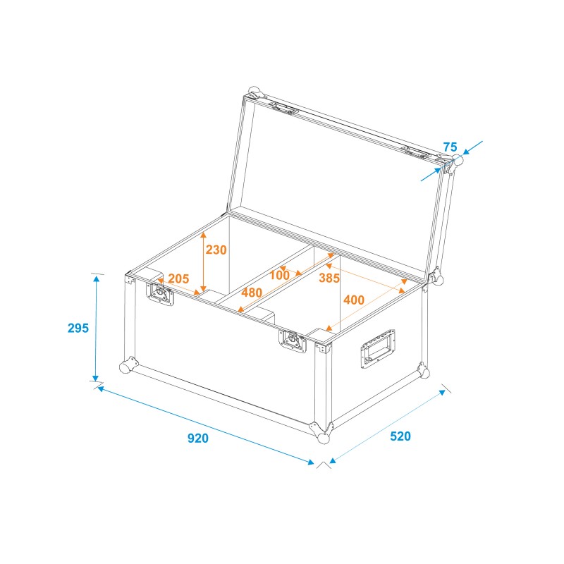ROADINGER Flightcase 2x LED THA-150F Theater-Spot - 5