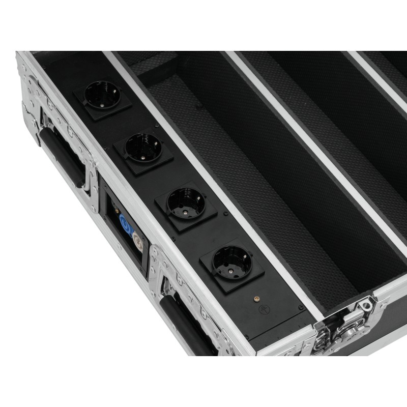 ROADINGER Flightcase 4x AKKU BAR-6 Glow QCL Flex QuickDMX with charging function - 4