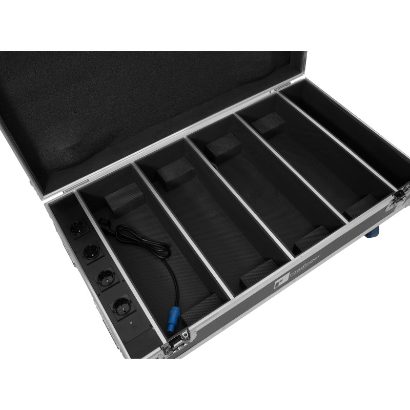 ROADINGER Flightcase 4x AKKU BAR-6 QCL with charging function - 4