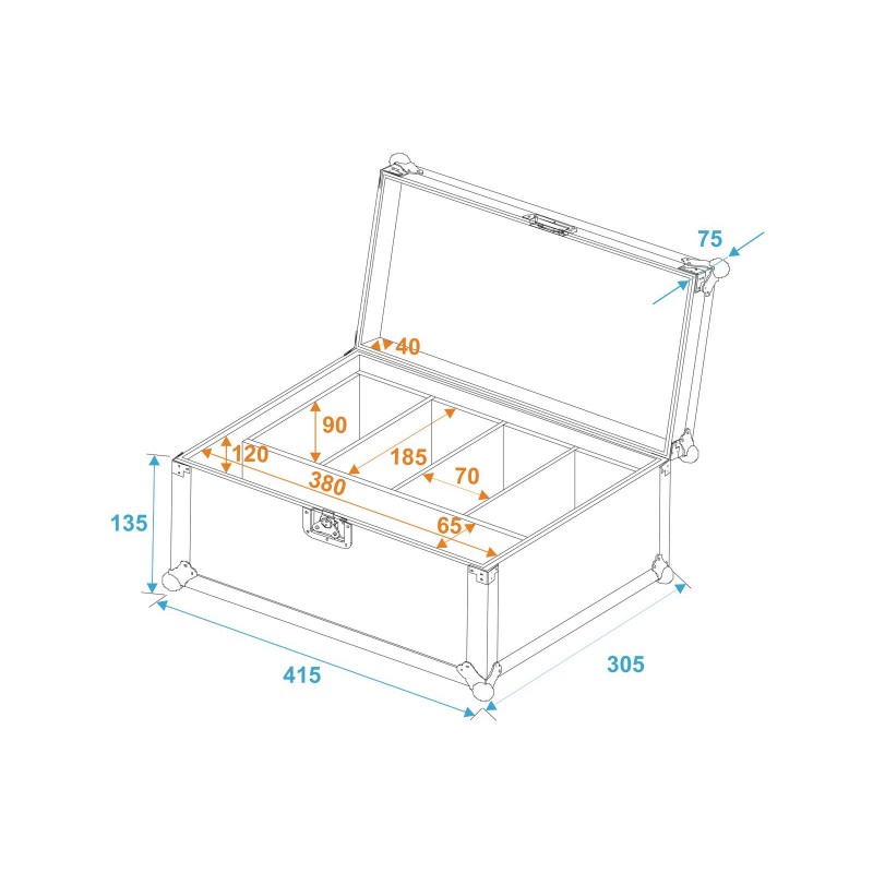 ROADINGER Flightcase 4x AKKU Flat Light Series - 5