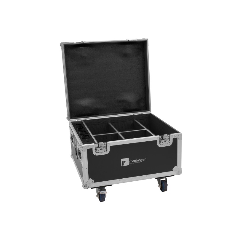 ROADINGER Flightcase 4x AKKU IP PAR 7 QCL WDMX with charging function - 1