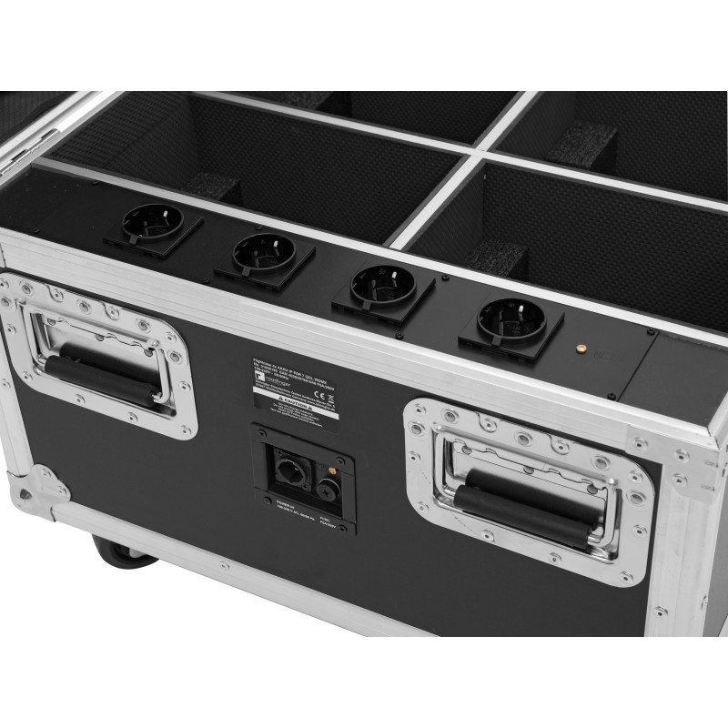 ROADINGER Flightcase 4x AKKU IP PAR 7 QCL WDMX with charging function - 5