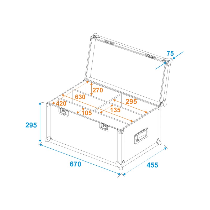 ROADINGER Flightcase 4x LED 4/7C-12 Silent Slim Spot - 5