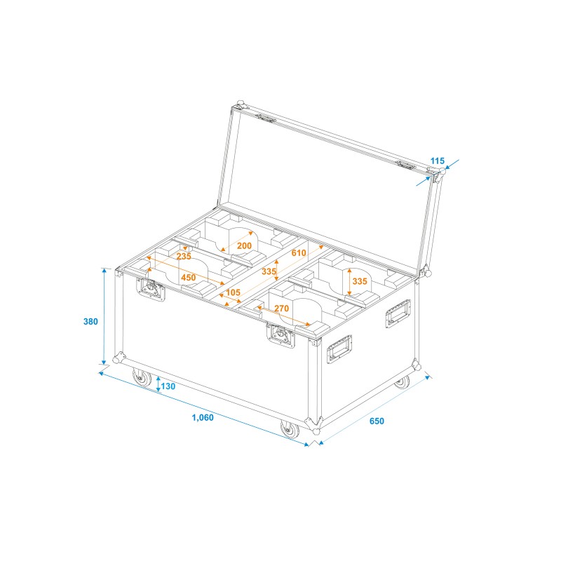 ROADINGER Flightcase 4x LED TMH-X7 Moving head - 5