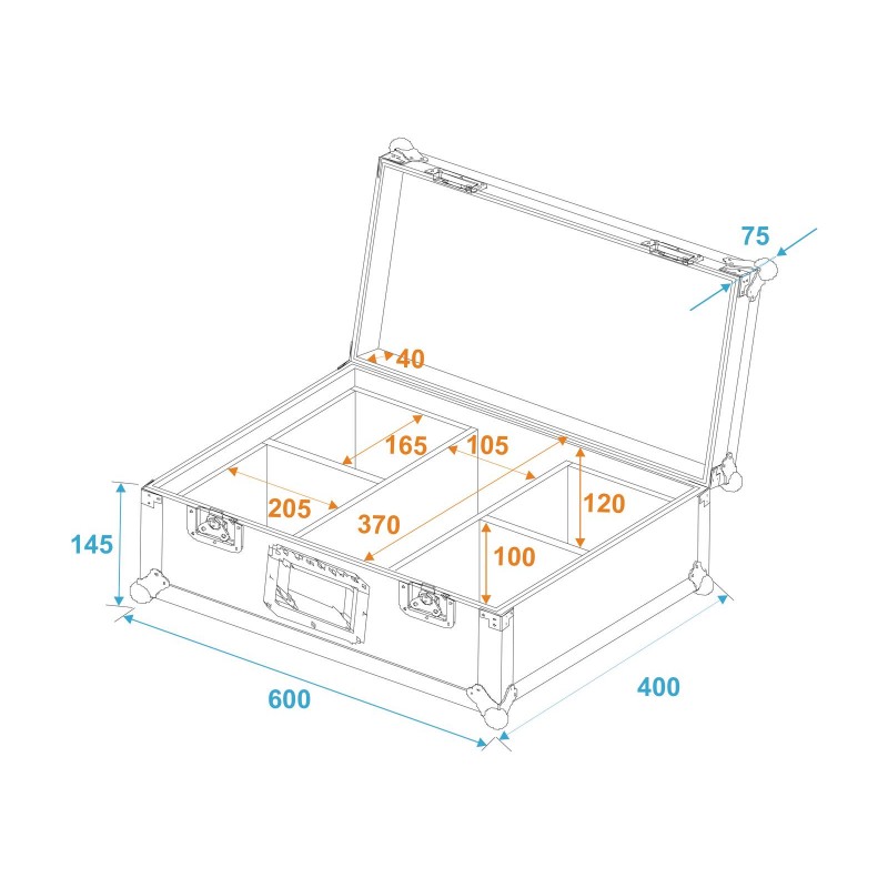 ROADINGER Flightcase 4x LED IP PAR 3x12W HCL - 5