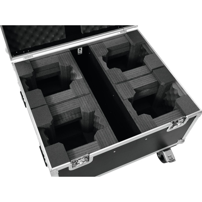 ROADINGER Flightcase 4x LED TMH-X1 Moving-Head Beam with wheels - 4