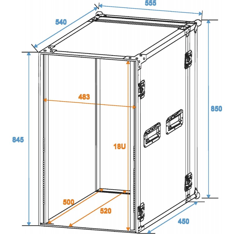 ROADINGER Rack Profi 18U 45cm - 2