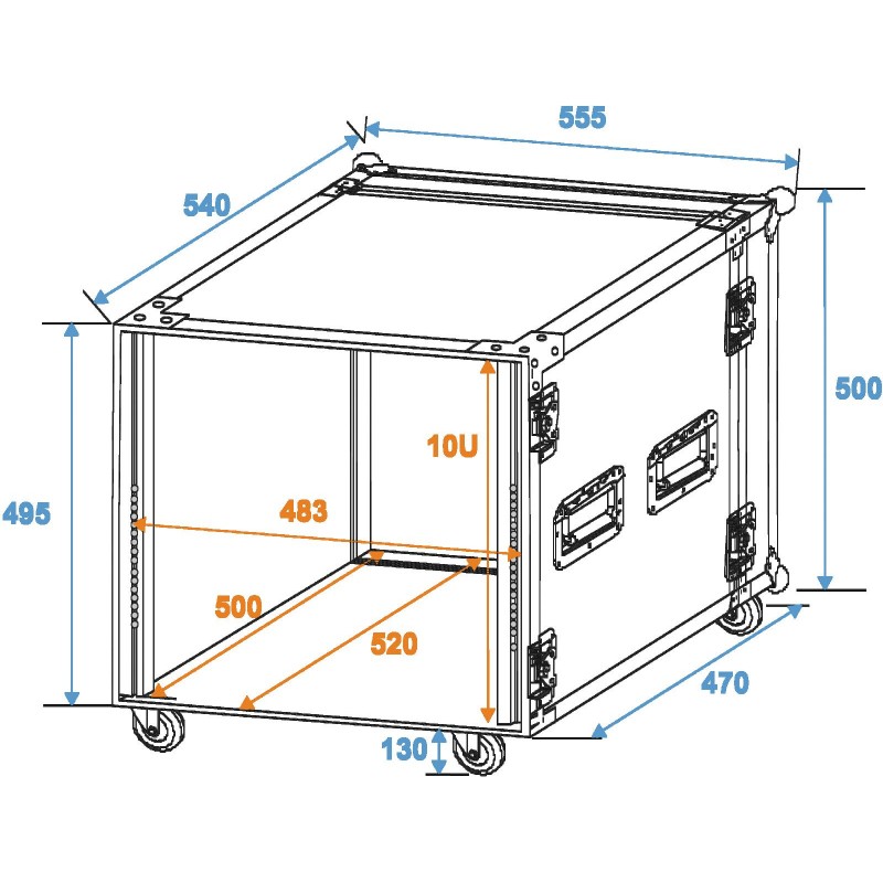 ROADINGER Rack Profi 10U 45cm with wheels - 2