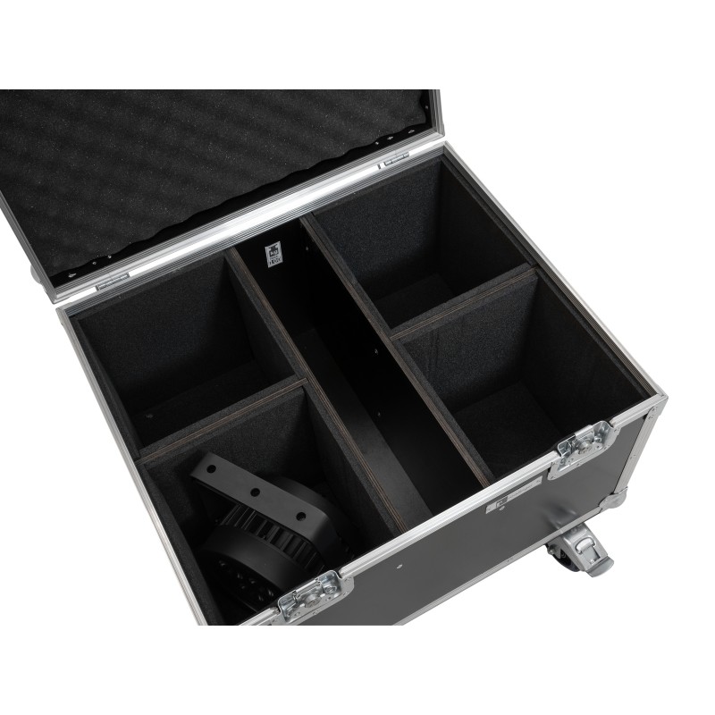 ROADINGER Flightcase 4x LED IP PAR 7x8W QCL/7x9W SCL with wheels - 4