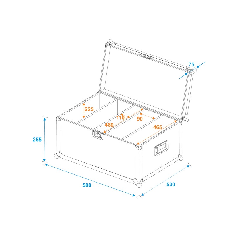 ROADINGER Flightcase 4x LED Super Strobe - 5