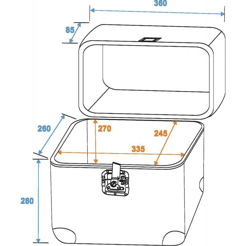 ROADINGER Record Case ALU 75/25, rounded, bk - 2