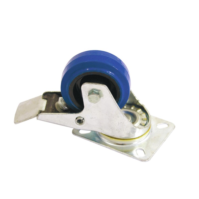 ROADINGER Swivel Castor 80mm blue with brake - 1
