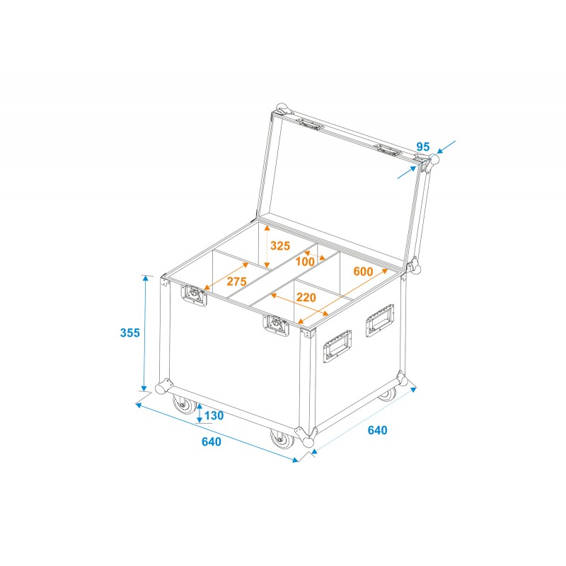 ROADINGER Flightcase 4x LED Theatre COB 100 series with wheels - 5