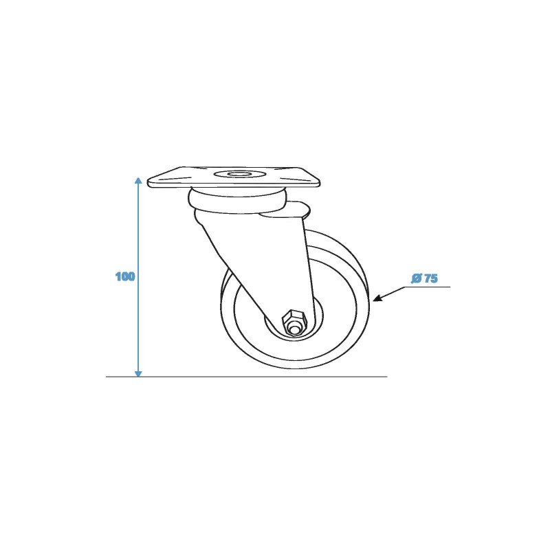 ROADINGER Swivel Castor 75mm grey - 3