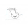 ROADINGER Swivel Castor 75mm grey - 3