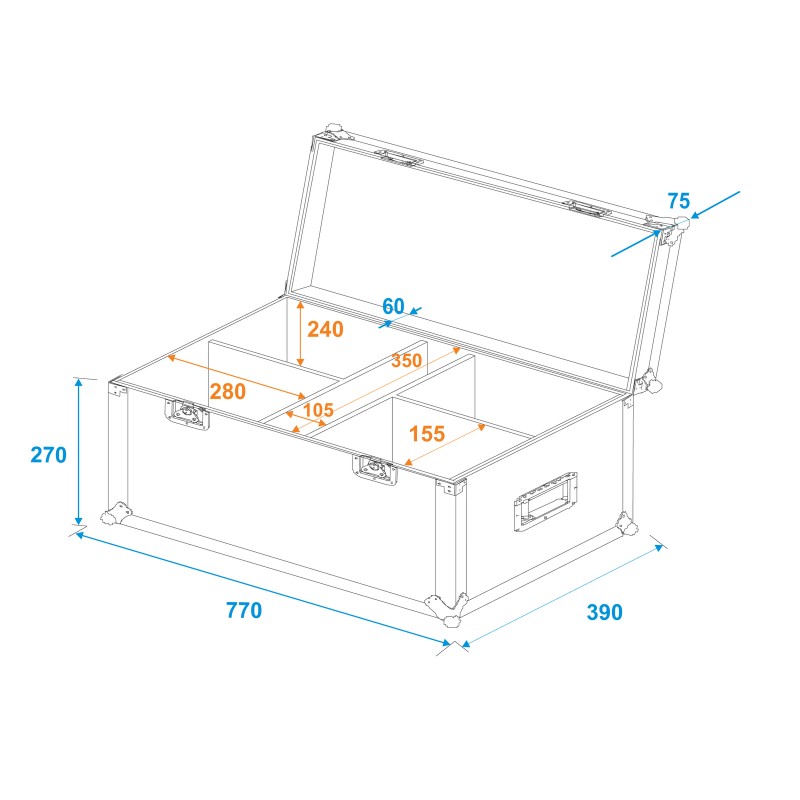 ROADINGER Flightcase 4x LED CBB-2WW/CW fairlight - 5