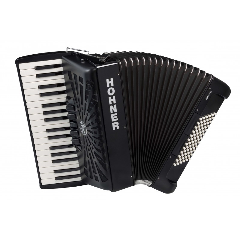 Hohner Bravo III 72 Czarny - akordeon klawiszowy - 1