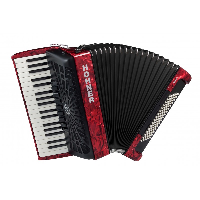 Hohner Bravo III 80 Czerwony - akordeon klawiszowy - 1
