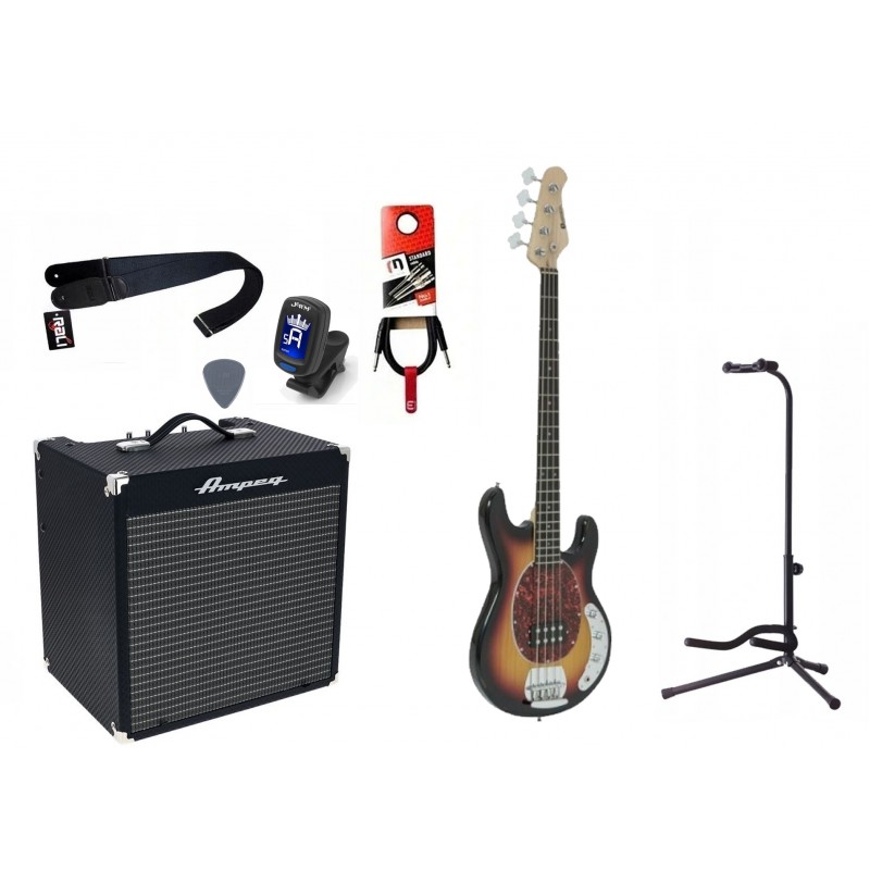 Gitara Basowa + Wzmacniacz 30W Kabel Zestaw 038 - 1