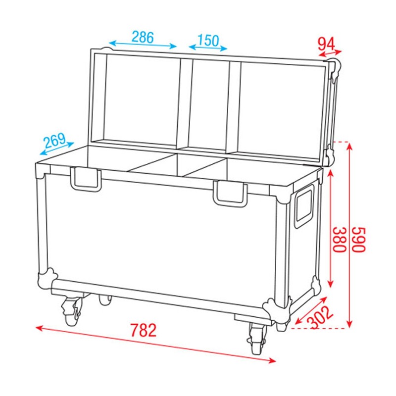 Showtec Case for 2x Phantom 25 / 50 / 65 - 4