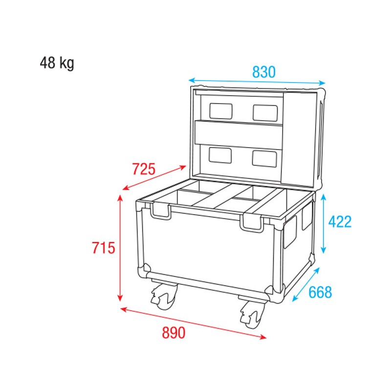 Showtec Case for 4x Phantom 100 / 130 / 3R - 4
