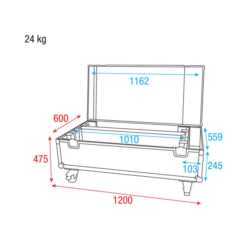 Showtec Case for 4x Phantom 1220 Zoombar - 5